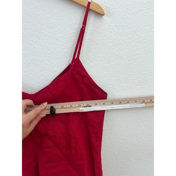 Reformation Linen Red Bow top size M - Picture 4 of 6